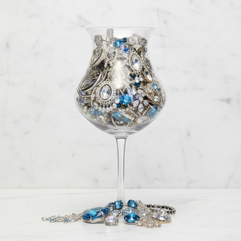 Dreamy Gem Mystery Jewelry Glass – 20+ Crystal & Butterfly Surprise Pieces | MystiBox