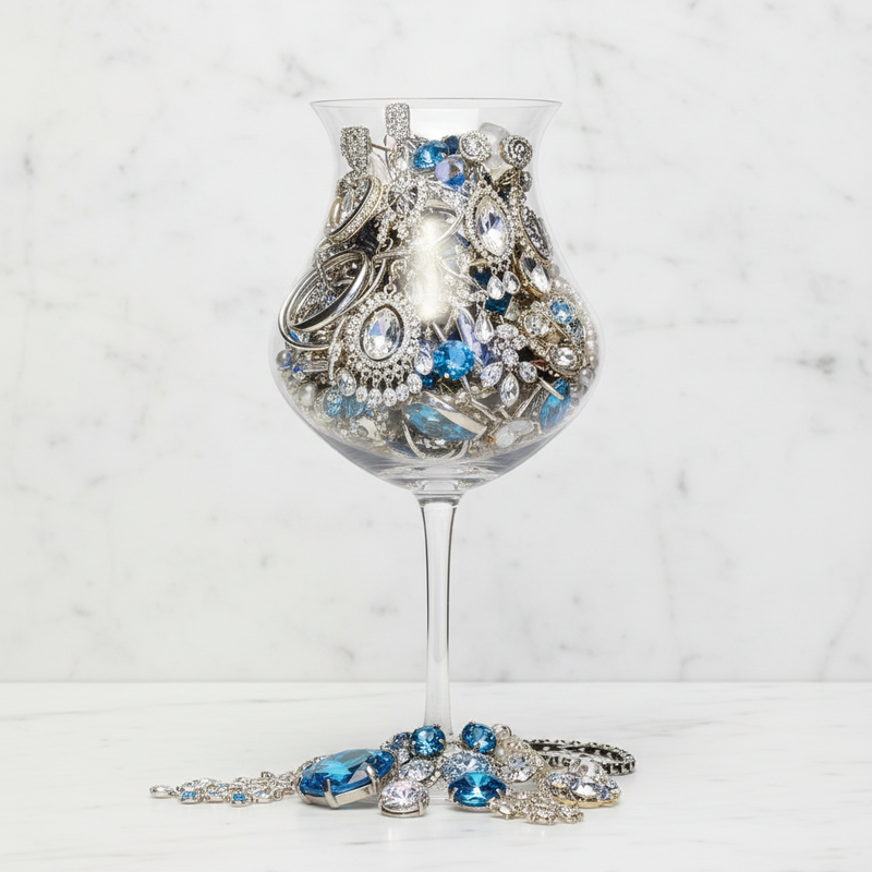 Dreamy Gem Mystery Jewelry Glass – 20+ Crystal & Butterfly Surprise Pieces | MystiBox