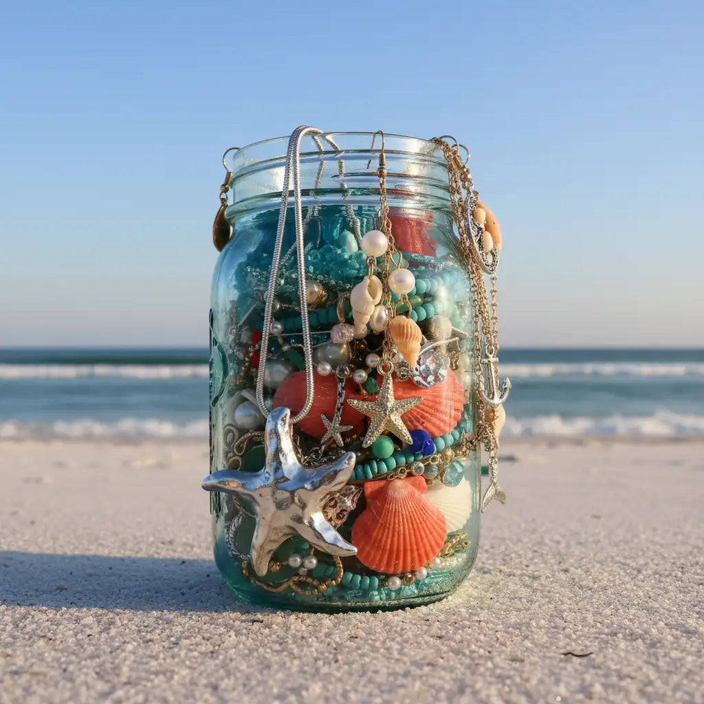 Mermaid Cove Mystery Jewelry Jar – 40+ Ocean-Themed Surprise Pieces | MystiBox