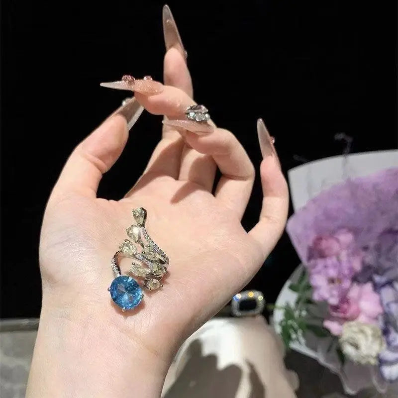 Blue Sapphire Crystal Cocktail Ring from MystiBox photo 2