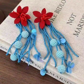 Boho Floral Beaded Drop Earrings from MystiBox photo 3