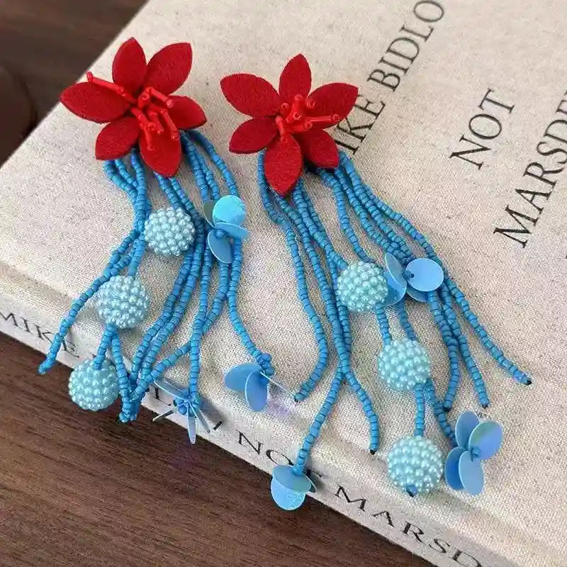 Boho Floral Beaded Drop Earrings from MystiBox photo 3