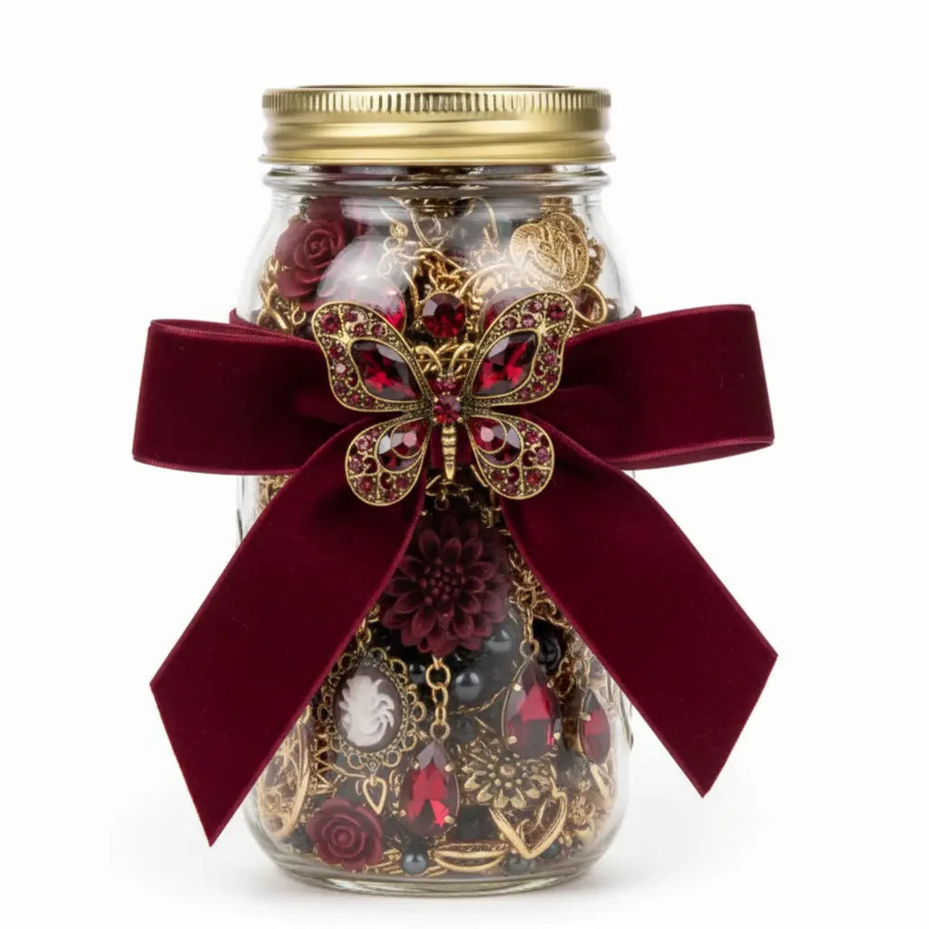 Floral Romance Mystery Jewelry Jar – 40+ Rose, Gold & Charm Surprise Pieces | MystiBox