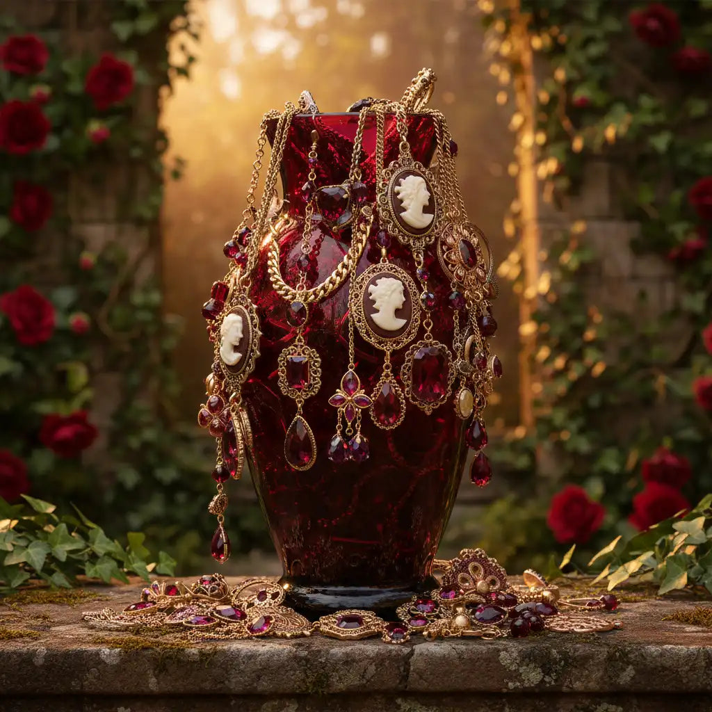 Influencer-Inspired Dark Rose Mystery Jewelry Vase | 35+ Gothic, Ruby & Vintage Charm Pieces