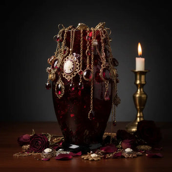 Influencer-Inspired Dark Rose Mystery Jewelry Vase | 35+ Gothic, Ruby & Vintage Charm Pieces