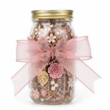 Floral Romance Mystery Jewelry Jar – 40+ Rose, Gold & Charm Surprise Pieces | MystiBox