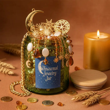 Influencer-Inspired Whimsical Moon Mystery Jewelry Jar | 15+ Celestial, Crystal & Charm Pieces