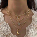 Gold Moon & Star Layered Necklace Set from MystiBox photo 1