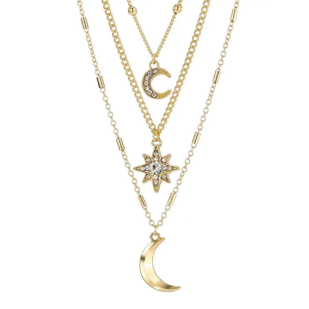 Gold Moon & Star Layered Necklace Set from MystiBox photo 4