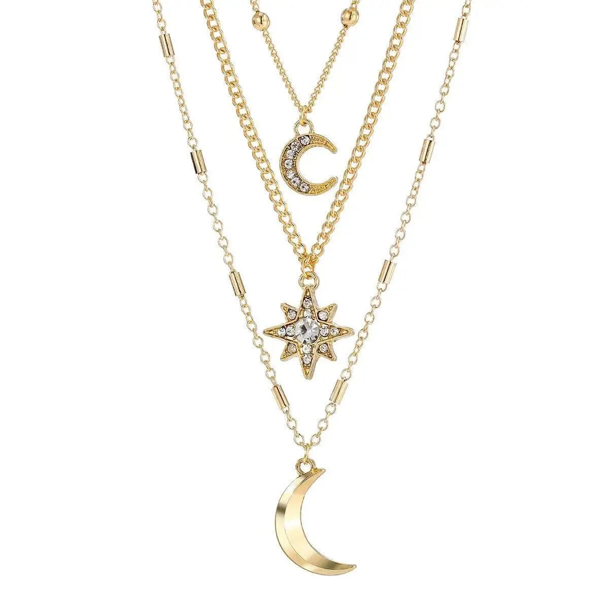 Gold Moon & Star Layered Necklace Set from MystiBox photo 4