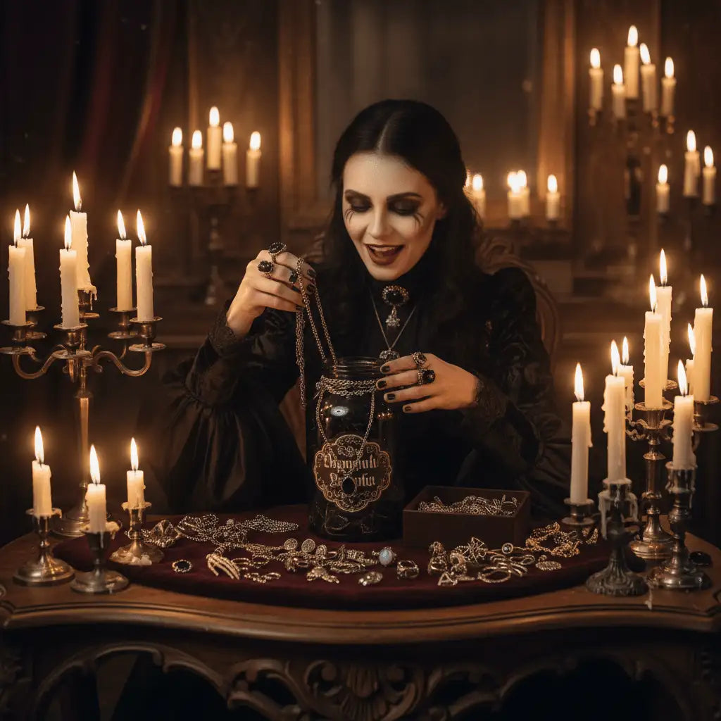 Dark Romance – Gothic & Witchy Jewelry Jar gothic jewelry gift set photo 7