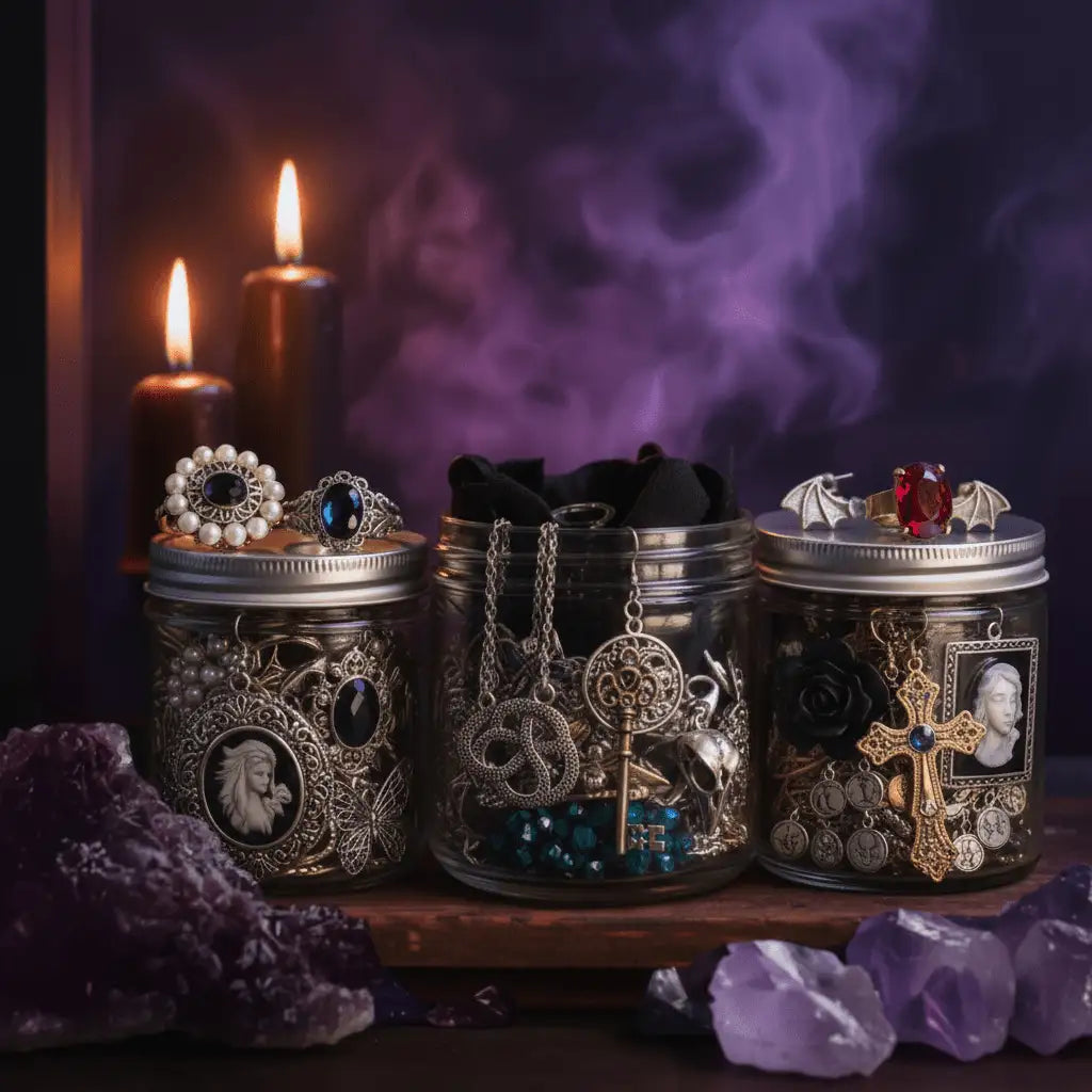 Dark Romance – Gothic & Witchy Jewelry Jar gothic jewelry gift set photo 1