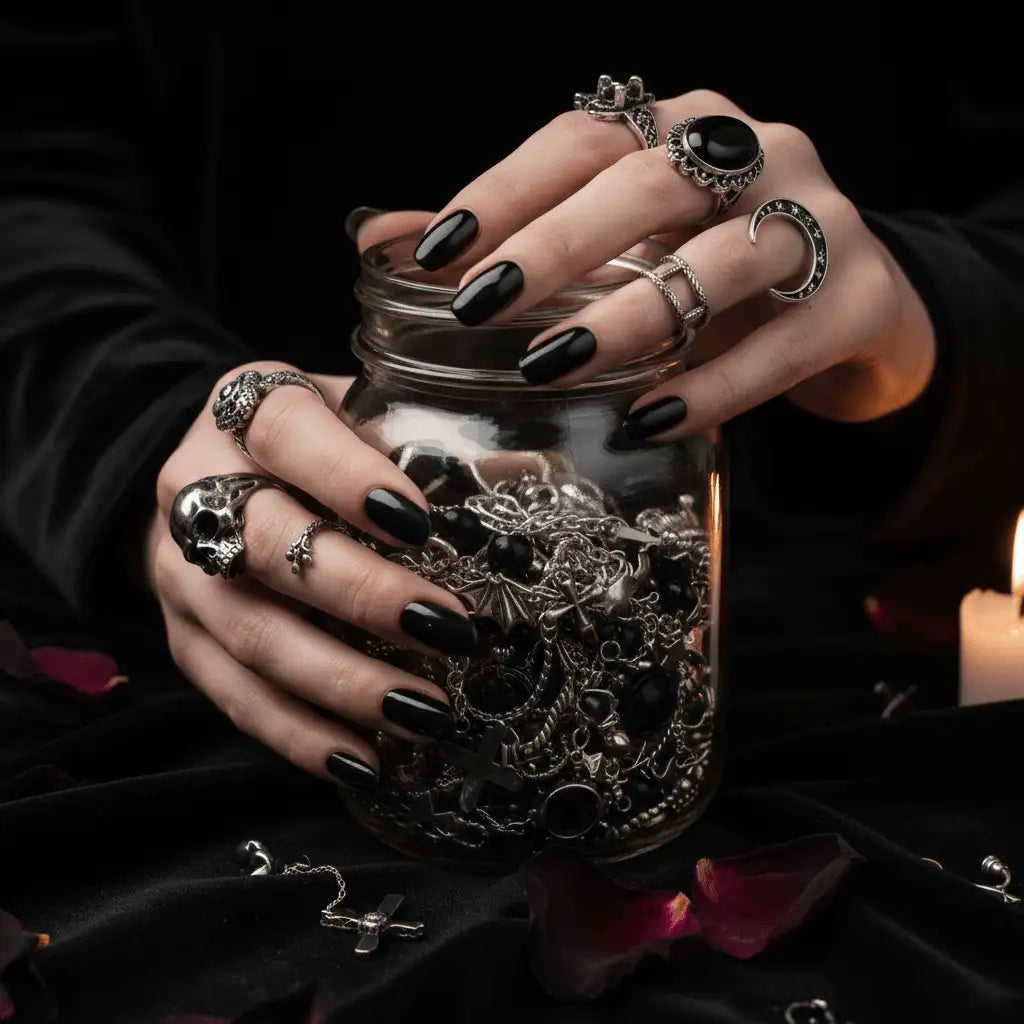 Dark Romance – Gothic & Witchy Jewelry Jar gothic jewelry gift set photo 5