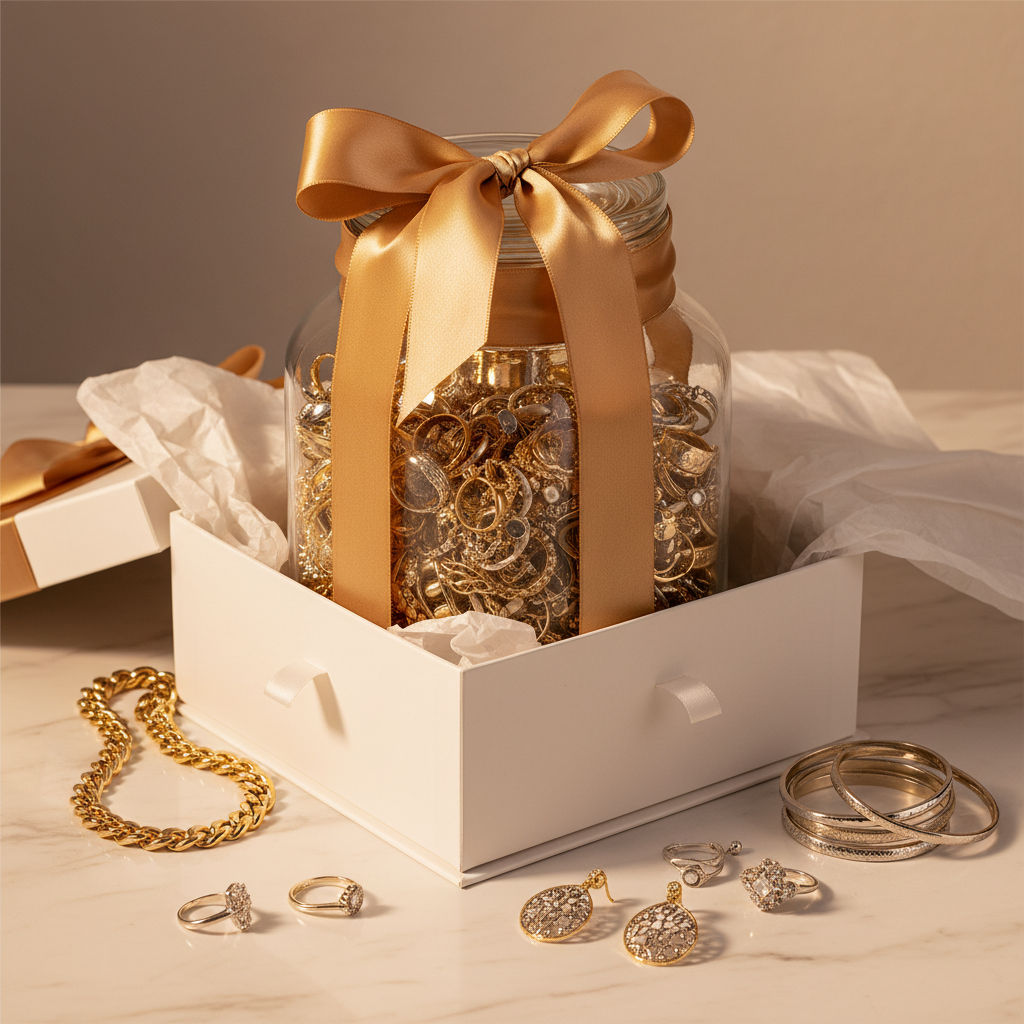 Gift Stack - Luxe mystery jewelry jar with premium gift wrapping and ribbon