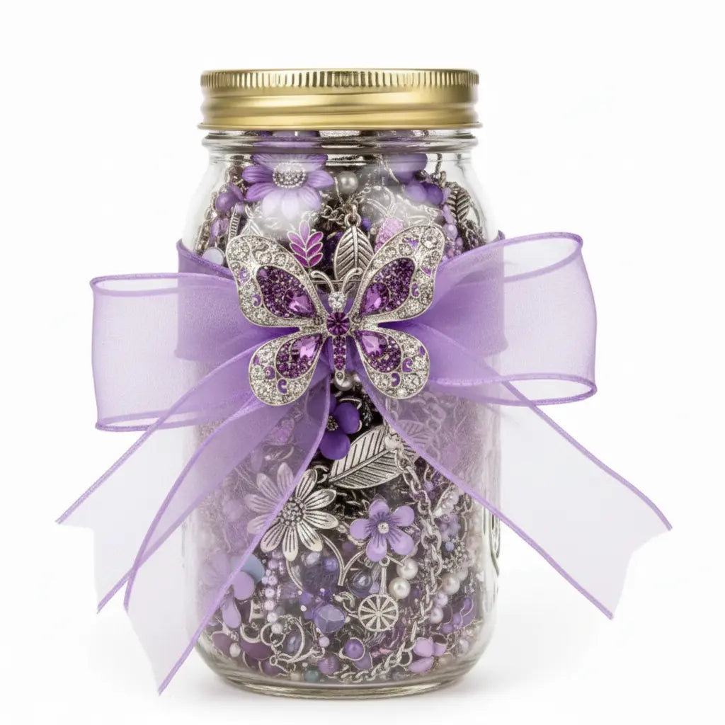 Floral Romance Mystery Jewelry Jar – 40+ Rose, Gold & Charm Surprise Pieces | MystiBox
