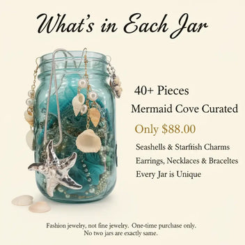 Mermaid Cove Mystery Jewelry Jar – 40+ Ocean-Themed Surprise Pieces | MystiBox