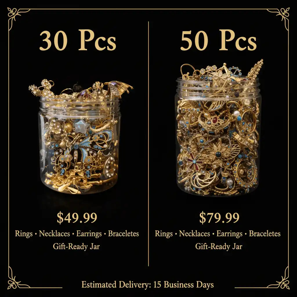Noir Gold Edition – Gold & Black Gothic Jewelry Surprise Jar gothic jewelry gift set photo 2