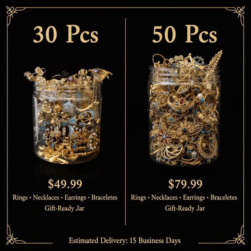 Noir Gold Edition – Gold & Black Gothic Jewelry Surprise Jar gothic jewelry gift set photo 2
