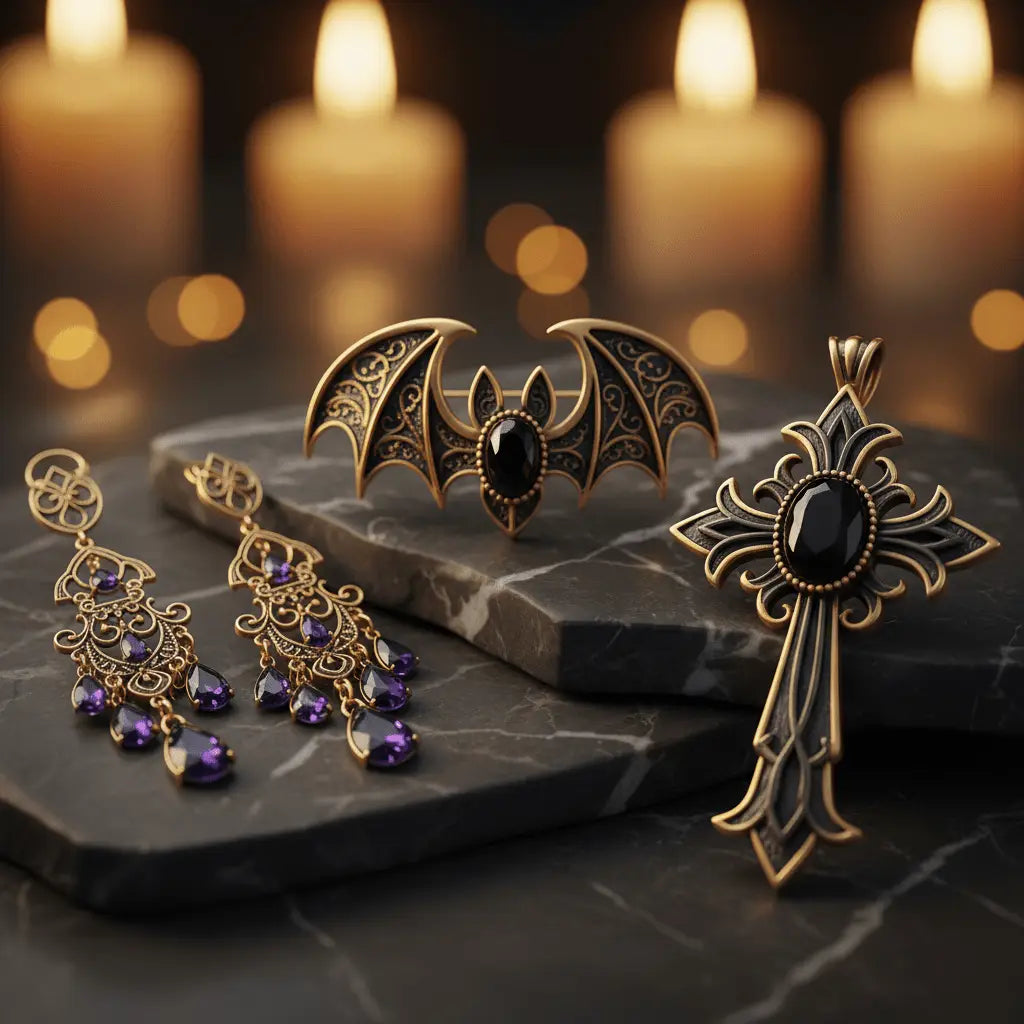 Noir Gold Edition – Gold & Black Gothic Jewelry Surprise Jar gothic jewelry gift set photo 9