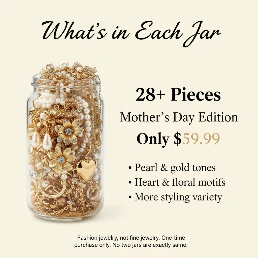 Mother's Day Edition – 28+ Piece Jewelry Surprise Jar curated jewelry surprise jar photo 2