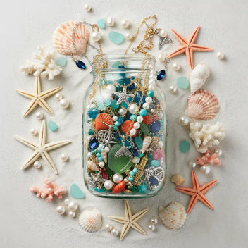 Mermaid Cove Mystery Jewelry Jar – 40+ Ocean-Themed Surprise Pieces | MystiBox