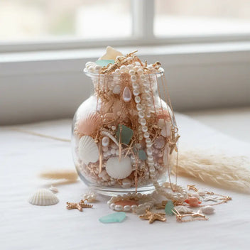 Ocean Shell Mystery Jewelry Jar – 25+ Surprise Coastal Style Pieces | MystiBox