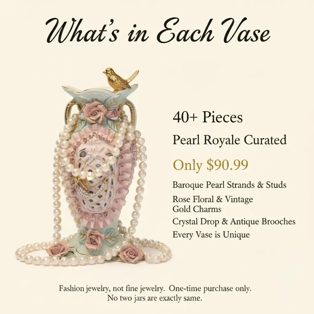 Pearl Royale Mystery Jewelry Vase – 40+ Vintage & Pearl Surprise Pieces | MystiBox