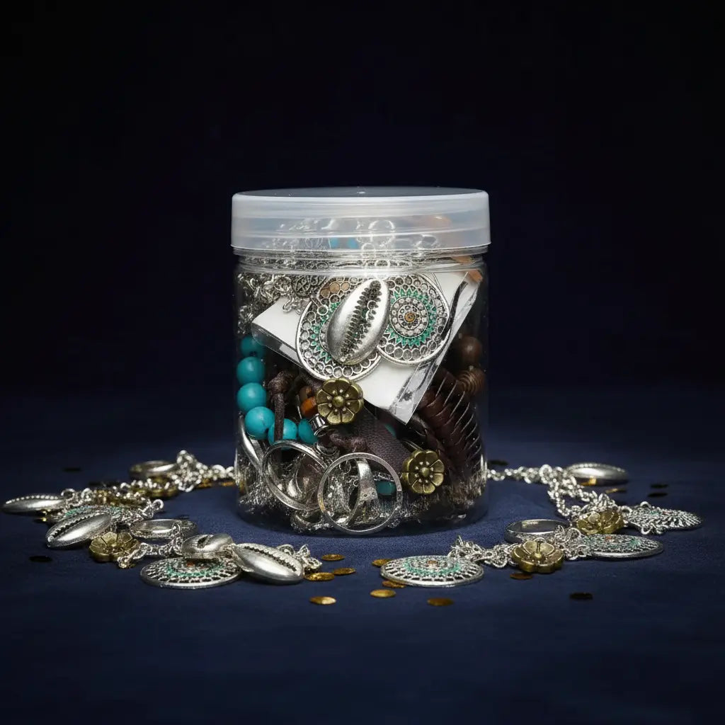 Boho Soul Mystery Jewelry Jar – 15+ Turquoise, Shell & Silver Surprise Pieces | MystiBox
