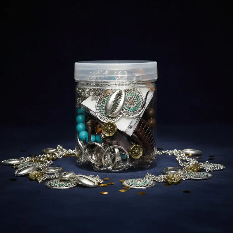 Boho Soul Mystery Jewelry Jar – 15+ Turquoise, Shell & Silver Surprise Pieces | MystiBox
