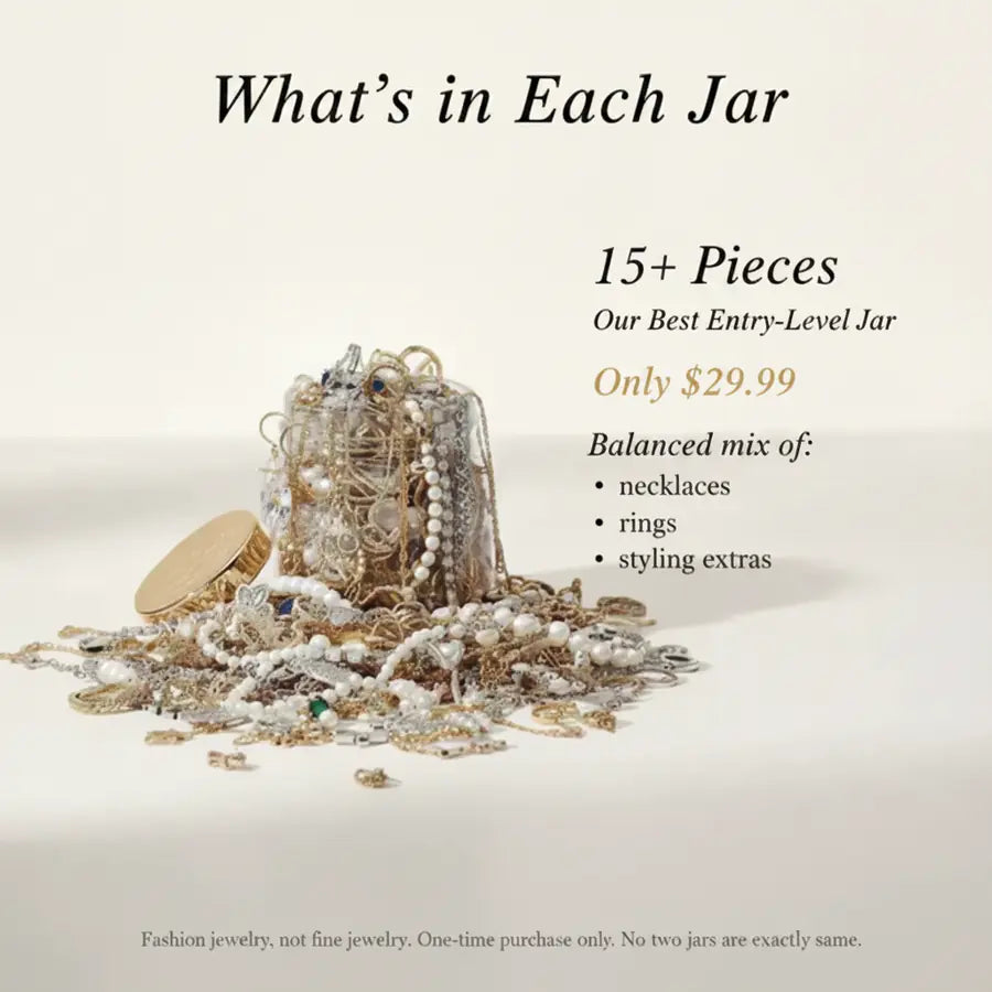 Sparkle – 15+ Piece Jewelry Surprise Jar curated jewelry surprise jar photo 2