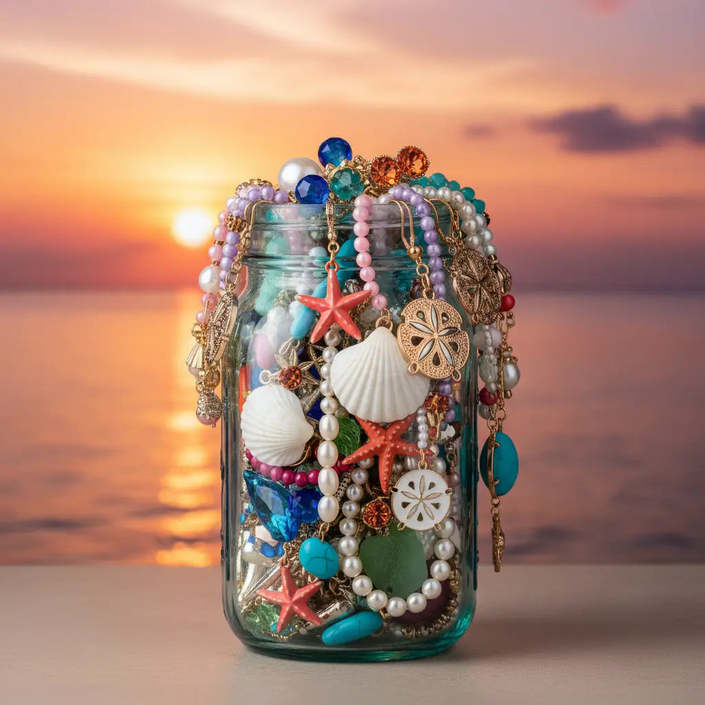 Mermaid Cove Mystery Jewelry Jar – 40+ Ocean-Themed Surprise Pieces | MystiBox