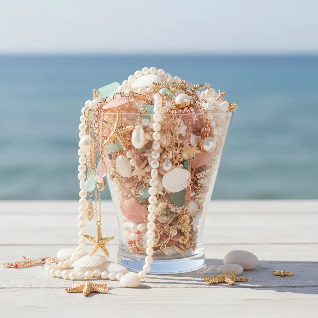 Ocean Shell Mystery Jewelry Jar – 25+ Surprise Coastal Style Pieces | MystiBox