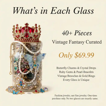 Vintage Fantasy Mystery Jewelry Glass – 40+ Crystal & Butterfly Surprise Pieces | MystiBox
